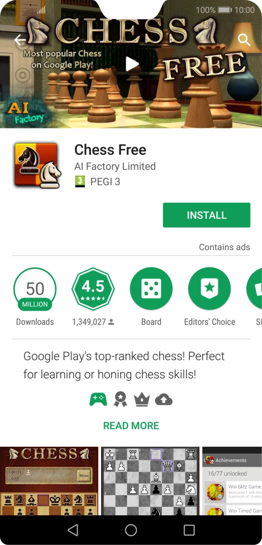 Press INSTALL and follow the instructions on the screen to install the app. Press INSTALL and follow the instructions on the screen to install the app.