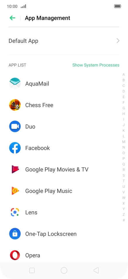 Press the required app. Press the required app.