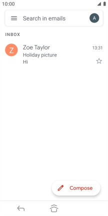Press the email account icon. Press the email account icon.