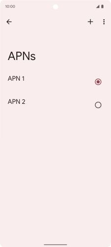 Press the field next to the required data connection to activate it. Press the field next to the required data connection to activate it.