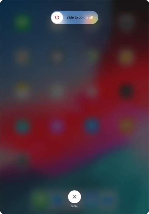Press and drag the power off icon right. Press and drag the power off icon right.