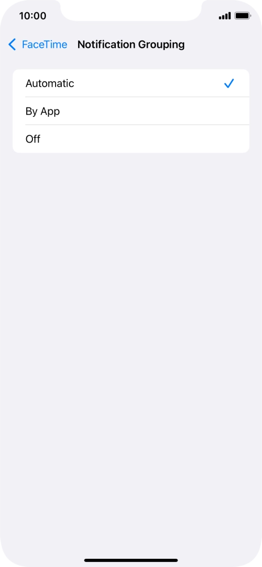 Press the required setting. Press the required setting.