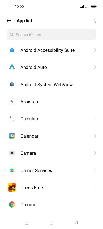 Press the required app. Press the required app.