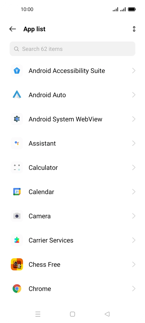Press the required app. Press the required app.