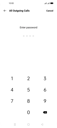 Key in your barring password. Key in your barring password.