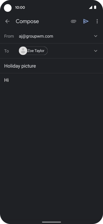 Press the attachment icon. Press the attachment icon.