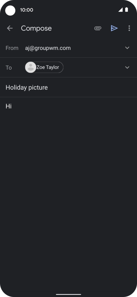 Press the attachment icon. Press the attachment icon.
