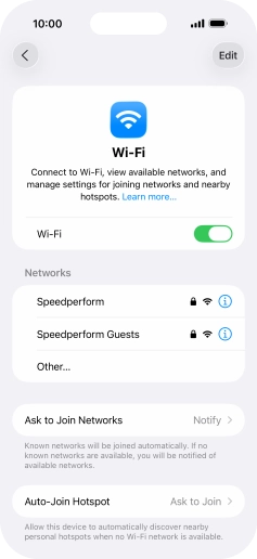 Press the required Wi-Fi network and key in the password for the Wi-Fi network. Press the required Wi-Fi network and key in the password for the Wi-Fi network.