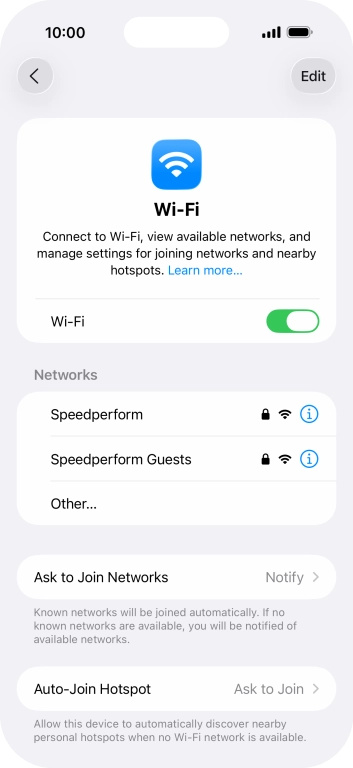 Press the required Wi-Fi network and key in the password for the Wi-Fi network. Press the required Wi-Fi network and key in the password for the Wi-Fi network.
