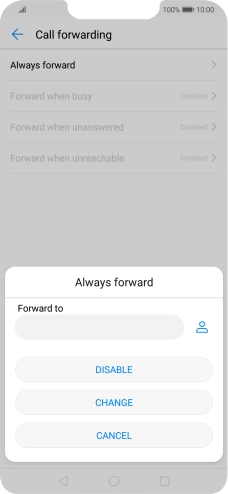 Press DISABLE. Press DISABLE.