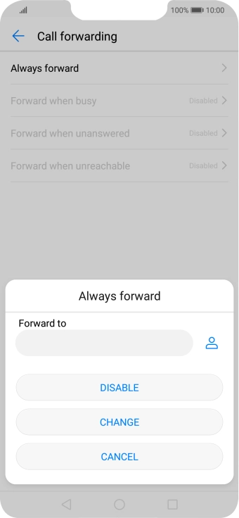 Press DISABLE. Press DISABLE.