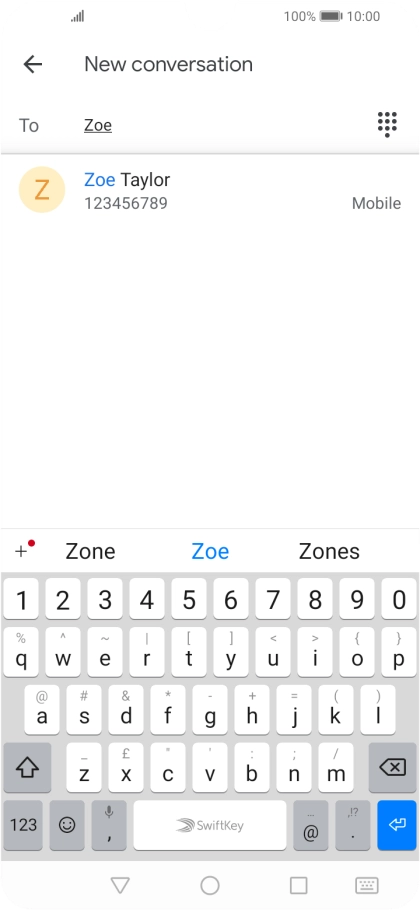 Press the required contact. Press the required contact.
