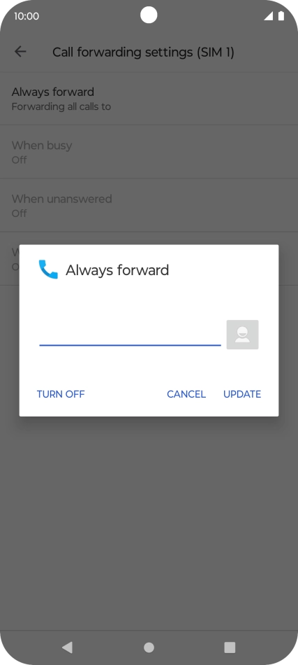 Press TURN OFF. Press TURN OFF.