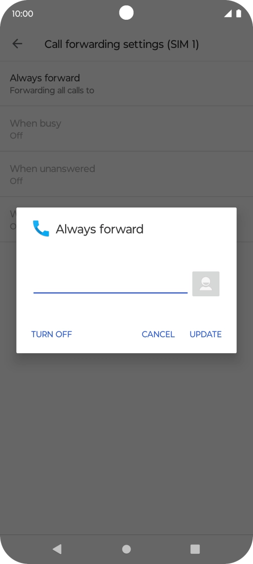 Press TURN OFF. Press TURN OFF.