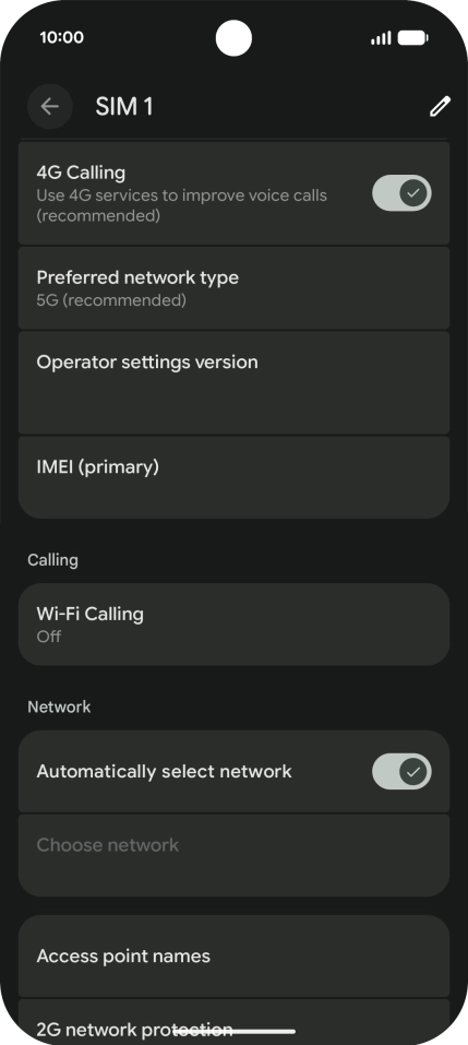 Press Preferred network type. Press Preferred network type.
