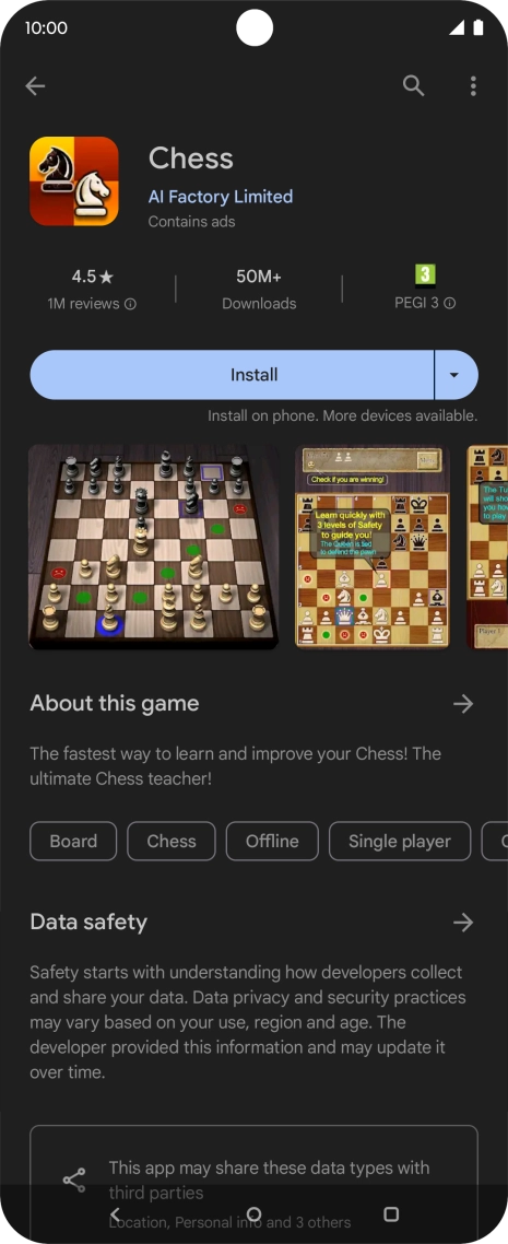 Press Install and follow the instructions on the screen to install the app. Press Install and follow the instructions on the screen to install the app.