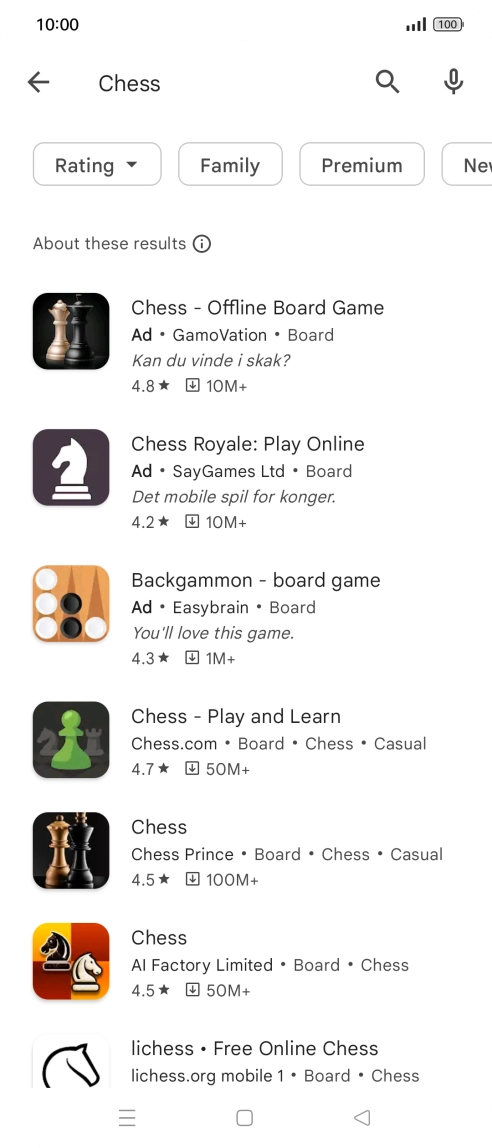 Press the required app. Press the required app.