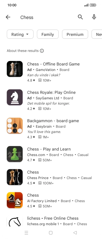 Press the required app. Press the required app.