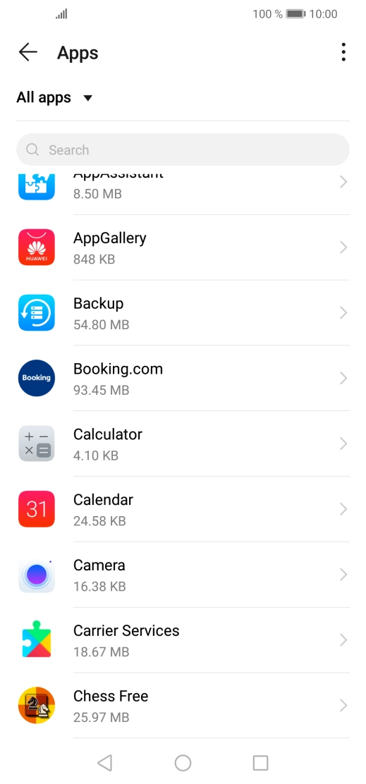 Press the required app. Press the required app.