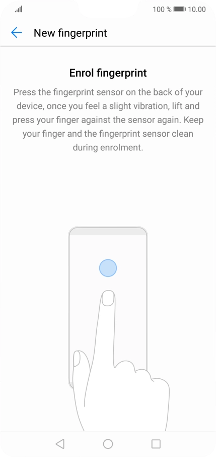 Follow the instructions on the screen to create the phone lock code using your fingerprint. Follow the instructions on the screen to create the phone lock code using your fingerprint.