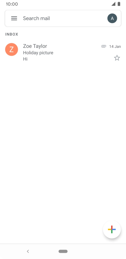 Press the email account icon. Press the email account icon.