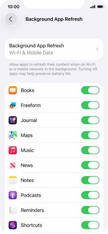 Press Background App Refresh. Press Background App Refresh.