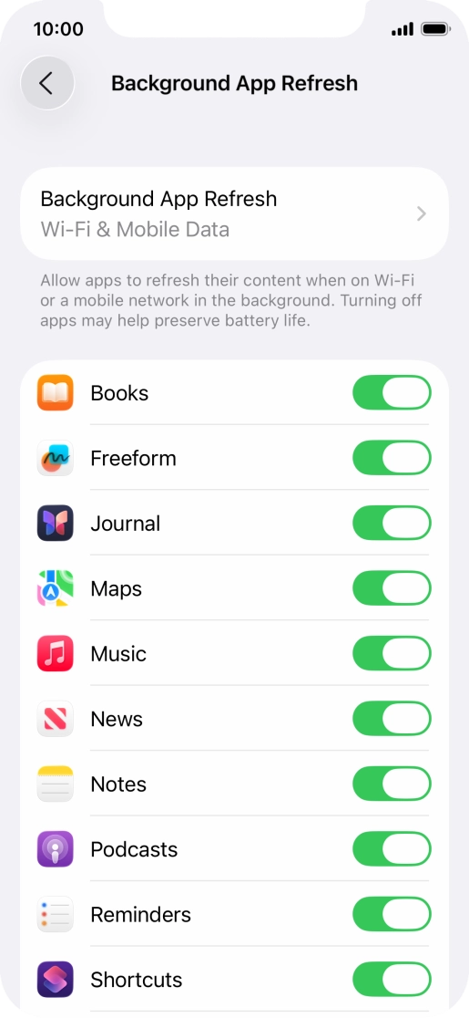 Press Background App Refresh. Press Background App Refresh.