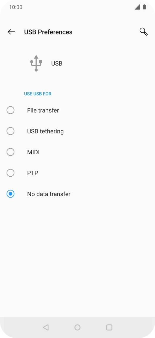 Press File transfer to turn on the function. Press File transfer to turn on the function.