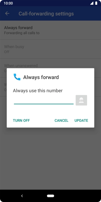 Press TURN OFF. Press TURN OFF.