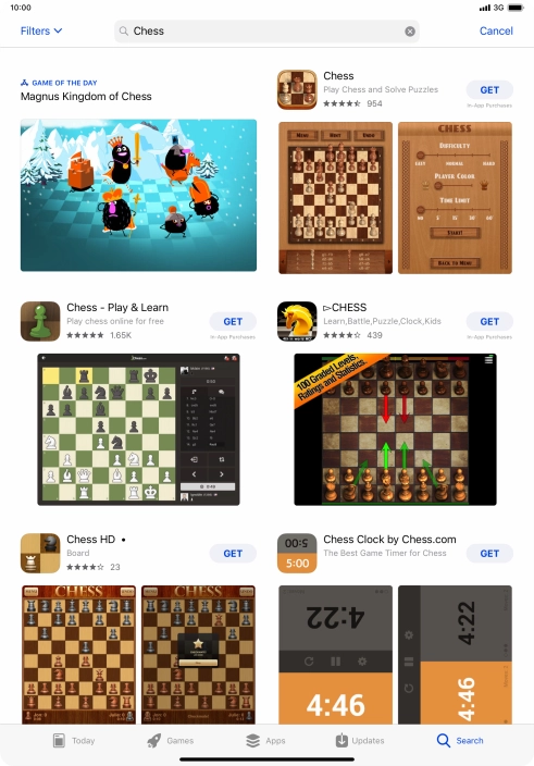 Press the required app. Press the required app.
