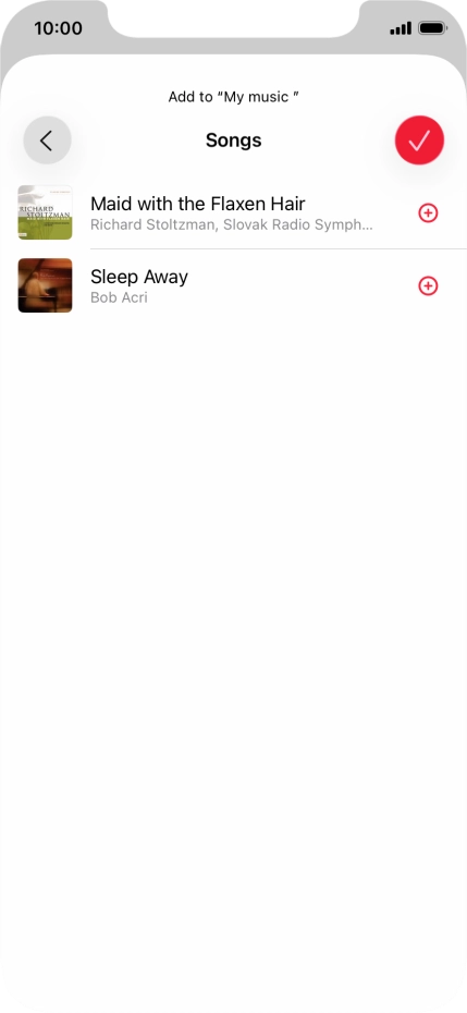 Go to the required category and press the add icon next to the required audio file. Go to the required category and press the add icon next to the required audio file.