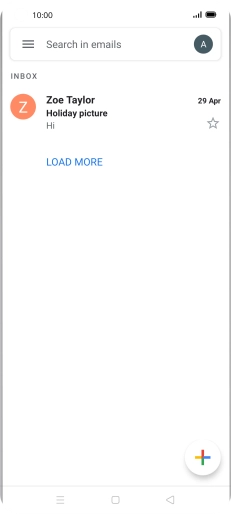 Press the new email icon. Press the new email icon.
