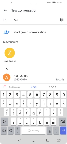 Press the required contact. Press the required contact.