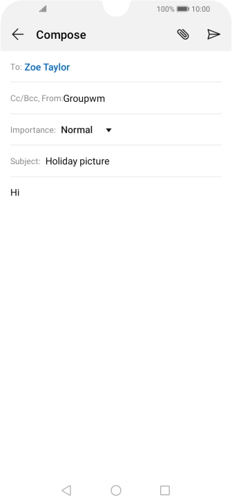 Press the attachment icon. Press the attachment icon.
