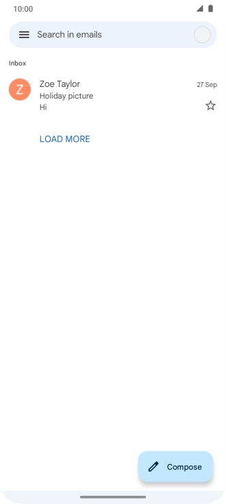 Press the email account icon. Press the email account icon.