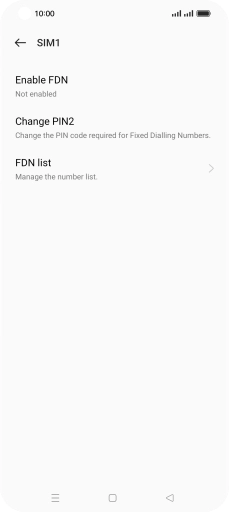 Press Enable FDN. Press Enable FDN.