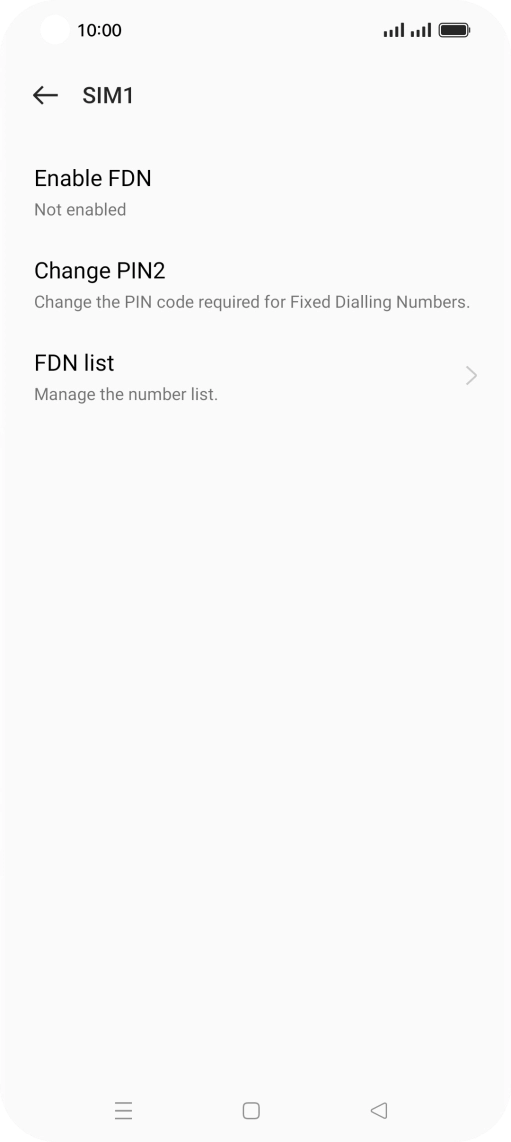 Press Enable FDN. Press Enable FDN.