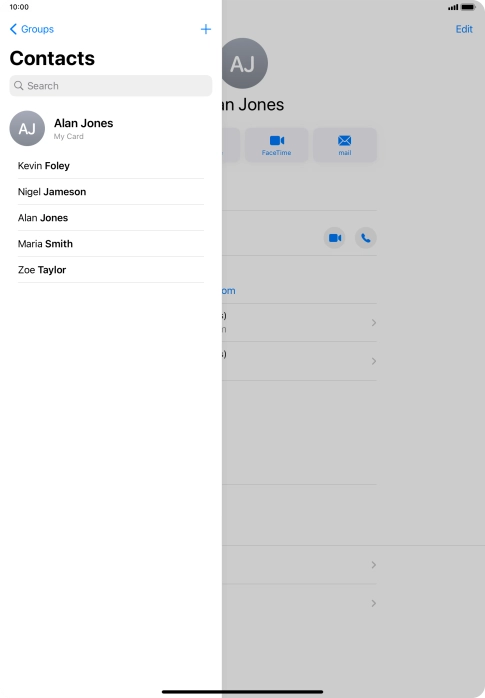 Press the new contact icon. Press the new contact icon.