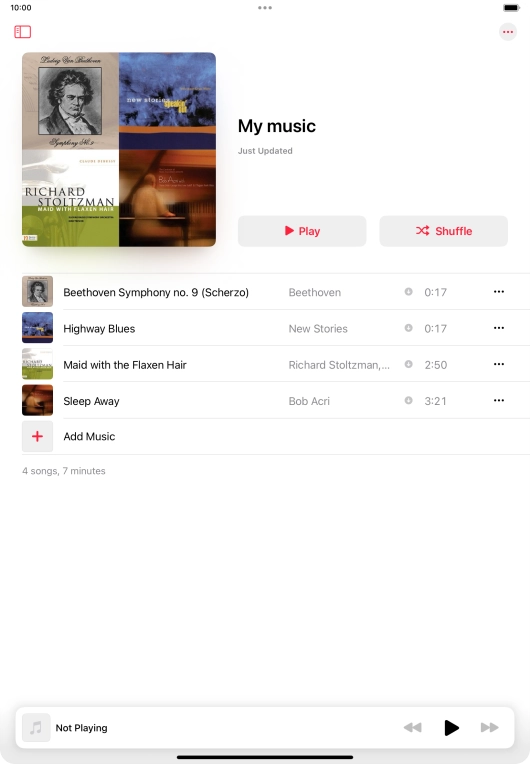 Go to the required category or playlist and press the required audio file. Go to the required category or playlist and press the required audio file.