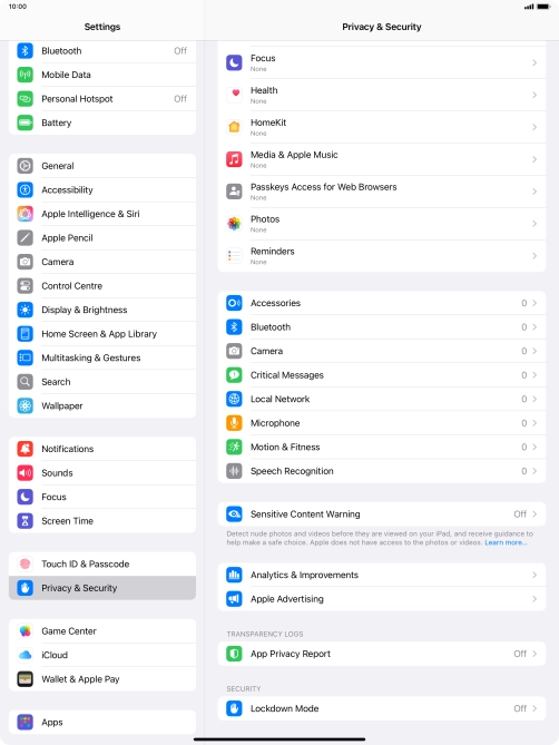 Press App Privacy Report. Press App Privacy Report.