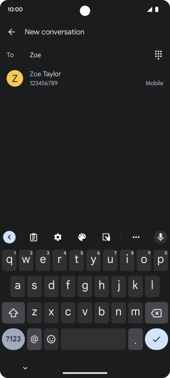 Press the required contact. Press the required contact.