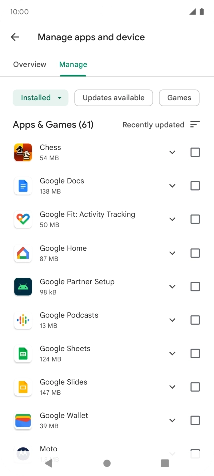 Press the required app. Press the required app.