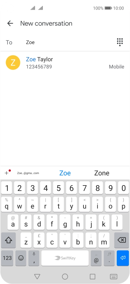 Press the required contact. Press the required contact.