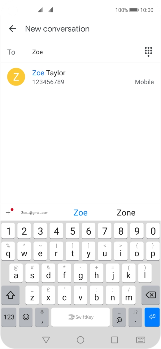 Press the required contact. Press the required contact.