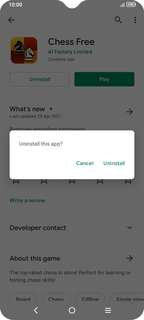 Press Uninstall. Press Uninstall.