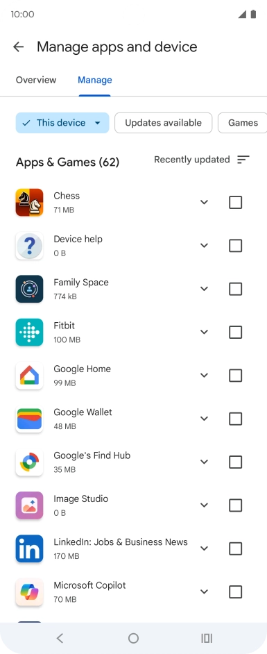 Press the required app. Press the required app.