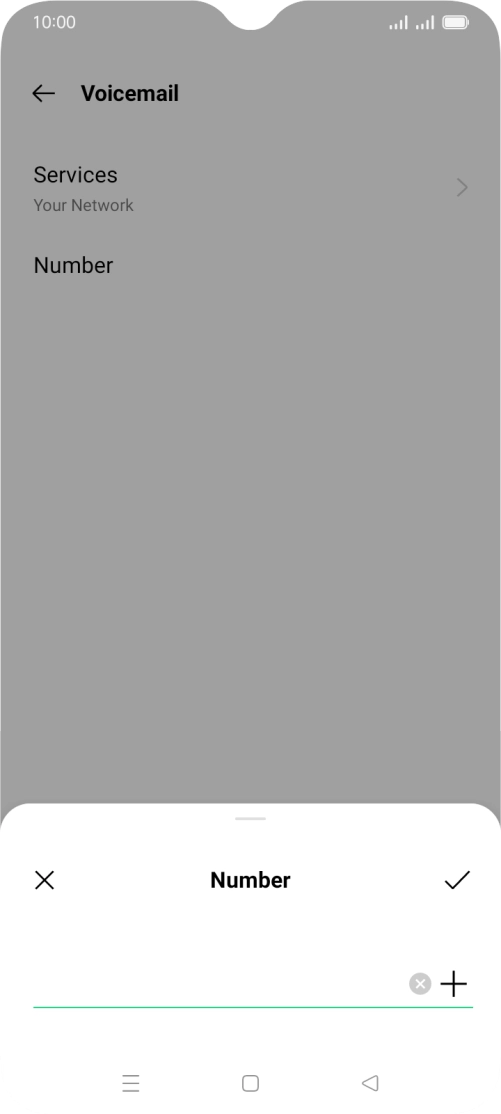 Key in +447953222222 and press the confirm icon. Key in +447953222222 and press the confirm icon.