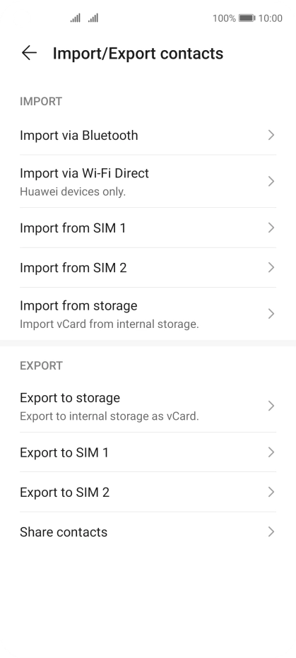 Press Import from ‹SIM›. Press Import from ‹SIM›.