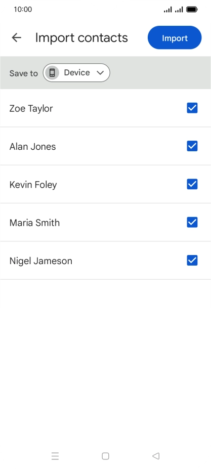 Press the fields next to the required contacts. Press the fields next to the required contacts.