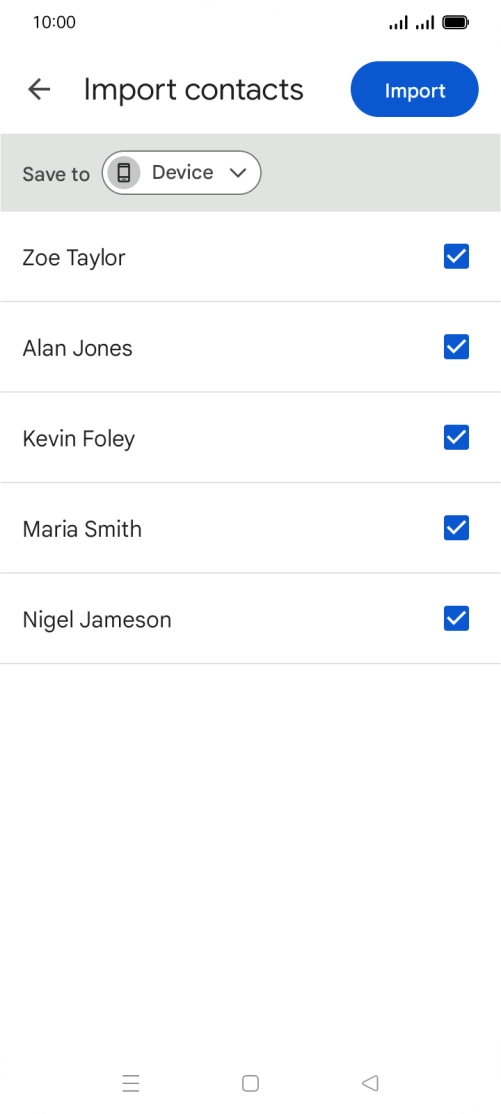 Press the fields next to the required contacts. Press the fields next to the required contacts.
